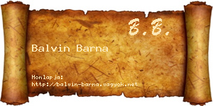Balvin Barna névjegykártya
